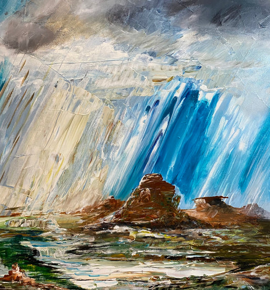 "Flash Flood" Original Hand Painted Acrylic On Canvas